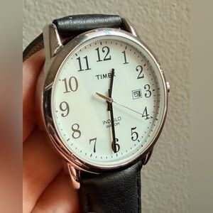 Timex Mens Easy Reader Black Strap Watch WORKS